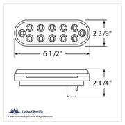 12 LED 6" Oval Reflector Light Kit (Stop, Turn & Tail) - Red LED/Red Lens