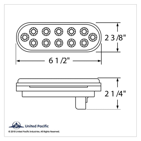 12 LED 6" Oval Reflector Light Kit (Stop, Turn & Tail) - Red LED/Red Lens