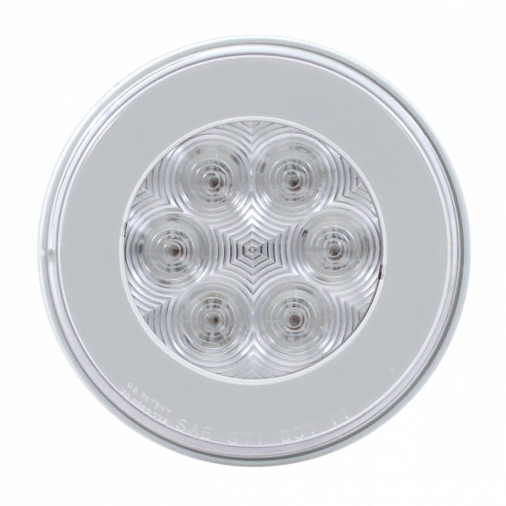 21 LED 4" Round GloLight (Stop, Turn &amp; Tail) - Red LED/Clear Lens