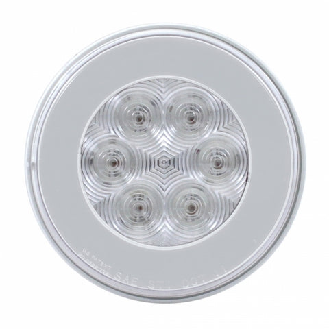 21 LED 4" Round GloLight (Stop, Turn & Tail) - Red LED/Clear Lens