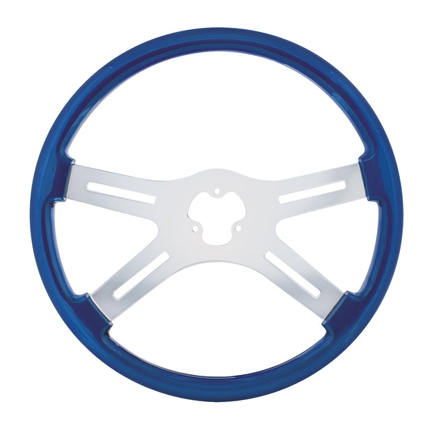 18" Color 4 Spoke Steering Wheel - Electric Blue