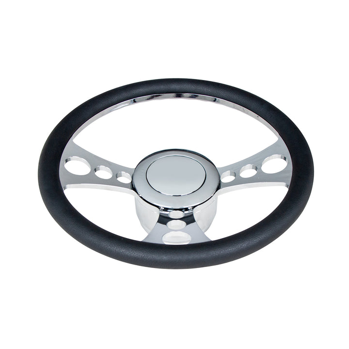Chrome Aluminum 3-Bolt Hub Adapter for 9-Screw Steering Wheel