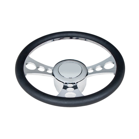 Chrome Aluminum 3-Bolt Hub Adapter for 9-Screw Steering Wheel