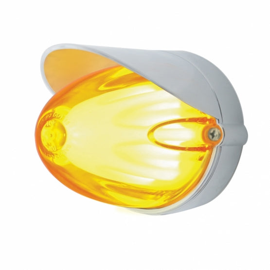 9 LED Dual Function GloLight Watermelon Grakon 1000 Flush Mount Kit With Visor - Amber LED/Amber Lens