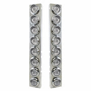 SS Front Air Cleaner Bracket With 16X 9 LED 2" Beehive Lights & Visors For Peterbilt-Amber LED/Clear Lens