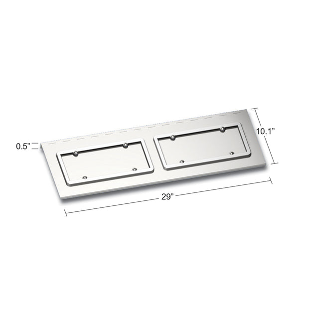 Stainless Dual License Plate/Swing Plate For Kenworth W900 With Texas Style Bum