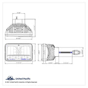 ULTRALIT - 5 LED 4" X 6" Crystal Headlight - High & Low Beam