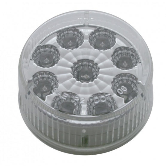 9 LED 2" Round Reflector Light (Clearance/Marker) - Amber LED/Clear Lens United Pacific 38851