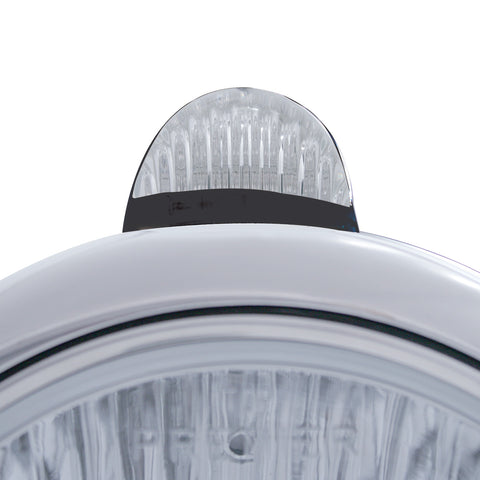 Black Guide 682-C Headlight No Bulb With LED Signal - Amber LED/Clear Lens