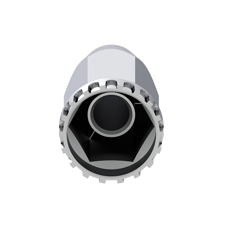 33mm X 4" Chrome Plastic Extra Tall Nut Covers With Flange - Thread-On (60-Pack)