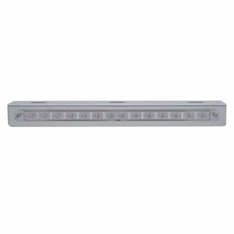 Stainless Light Bracket With 14 LED 12" Sequential Light Bar (Left to Right) - Red LED/Clear Lens
