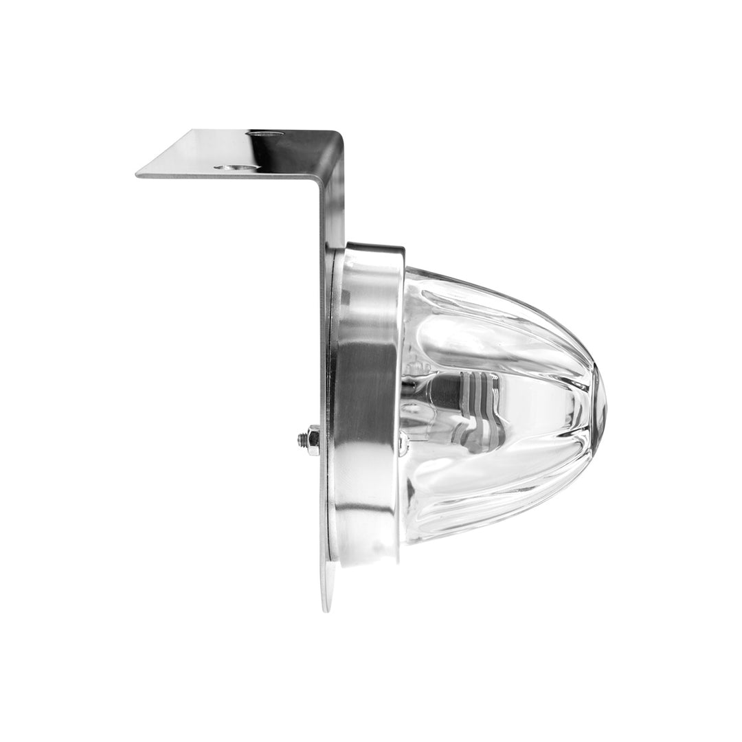 Dual Function Glass Watermelon Light With Stainless Steel Light Bracket Kit With LED Bulb-Clear