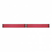 Chrome Top Mud Flap Plate With Four 24 LED 12" GloLight Bars - Red LED/Red Lens (Each)