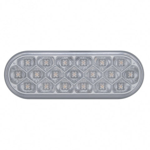 19 LED 6" Oval Reflector Light (Stop, Turn & Tail) - Red LED/Clear Lens