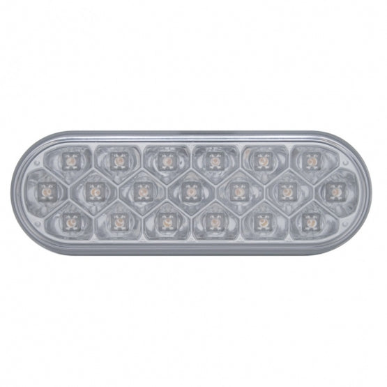 19 LED 6" Oval Reflector Light (Stop, Turn & Tail) - Red LED/Clear Lens
