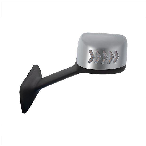 Chrome Plastic Hood Mirror Assembly With Sequential LED Turn Signals For 2018-2024 International LT-Driver