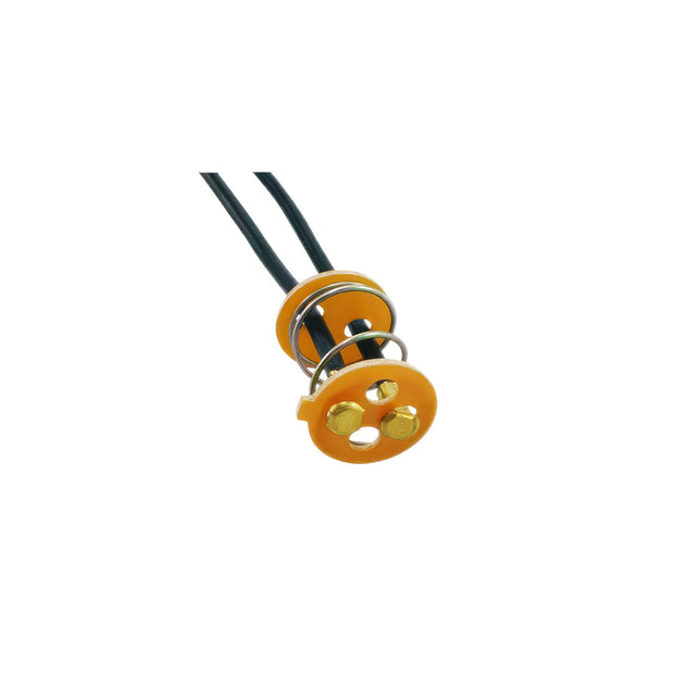 2-Wire Universal Double Contact Light Socket Base w/ Fiber Washers & Tension Spring, 2 Pcs.