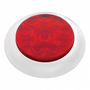10 LED 4" Round Light With Bezel (Stop, Turn & Tail) - Red LED/Red Lens