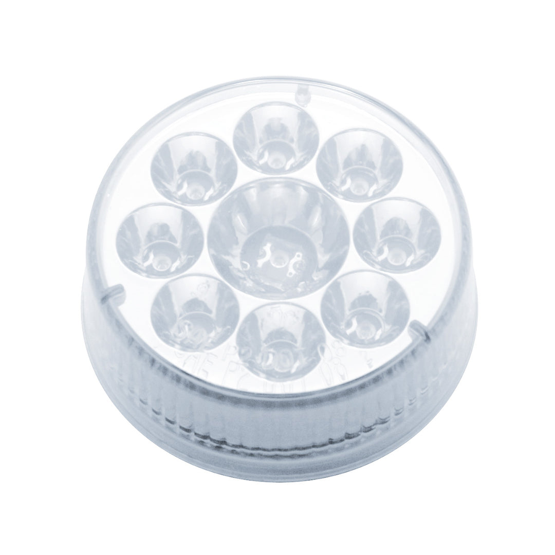 9 LED 2-1/2" Round Pure Reflector Light (Clearance/Marker) - Amber LED/Clear Lens