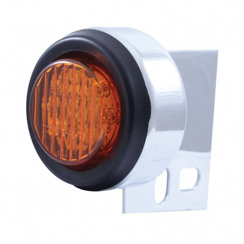 9 LED Mud Flap Hanger End Light With Grommet - Amber LED/Amber Lens