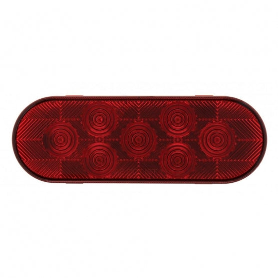 7 LED Oval Light Kit (Stop, Turn &amp; Tail) - Red LED/Red Lens