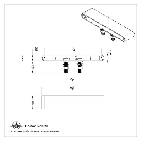 20 LED 9" Double Face Light Bar - Amber LED/Clear Lens