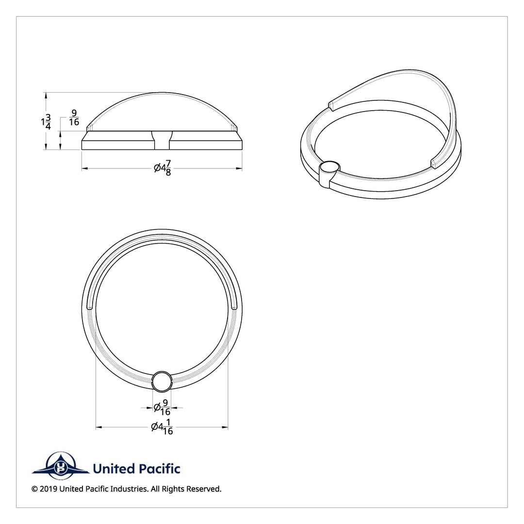 Signature Series Speed/Tachometer Gauge Bezel With Visor For Freightliner -Clear Crystal