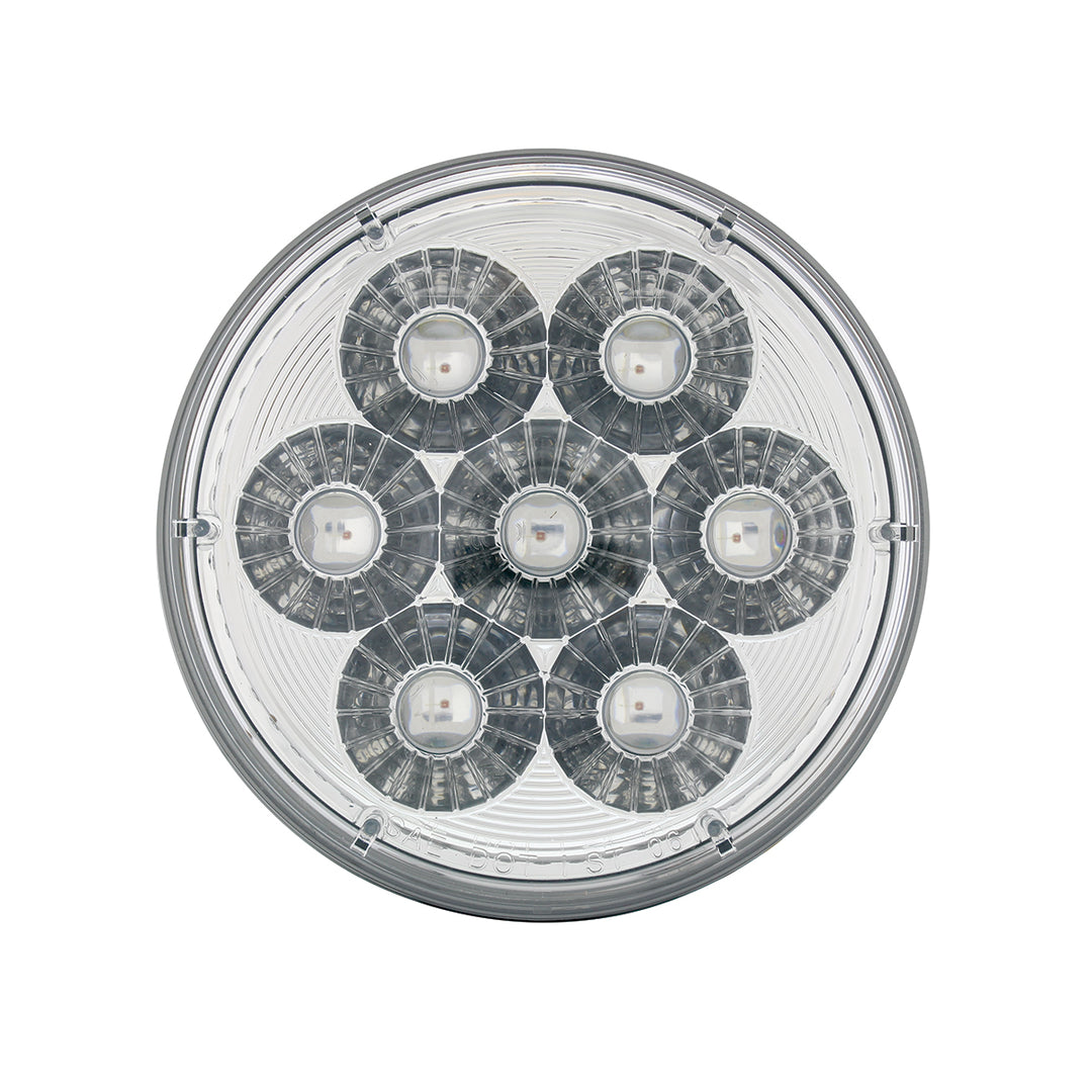 14 LED 4" Round Double Fury Light (Stop, Turn &amp; Tail) - Red &amp; Blue LED/Clear Lens