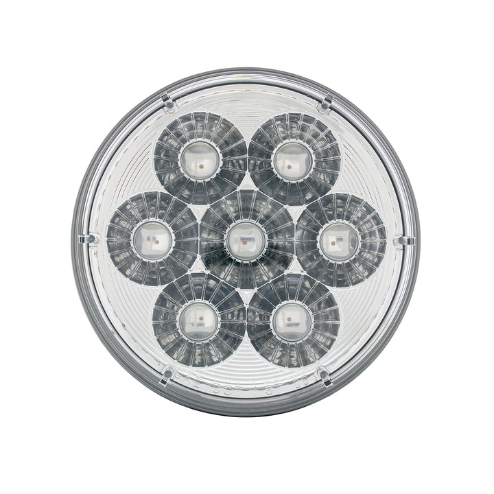 14 LED 4" Round Double Fury Light (Stop, Turn &amp; Tail) - Red &amp; Blue LED/Clear Lens