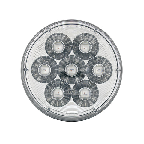 14 LED 4" Round Double Fury Light (Stop, Turn & Tail) - Red & Blue LED/Clear Lens