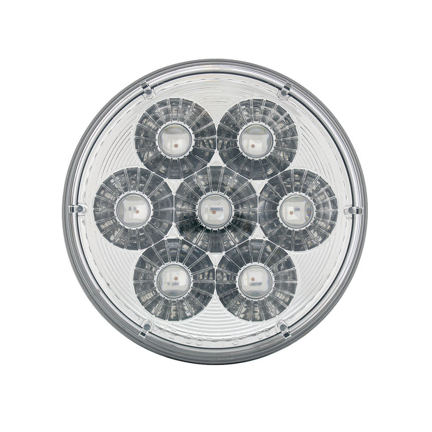 14 LED 4" Round Double Fury Light (Stop, Turn & Tail) - Red & Blue LED/Clear Lens