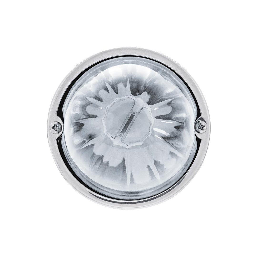 Star-Burst Glass Watermelon Light Flush Mount Kit-Amber LED/Clear Lens