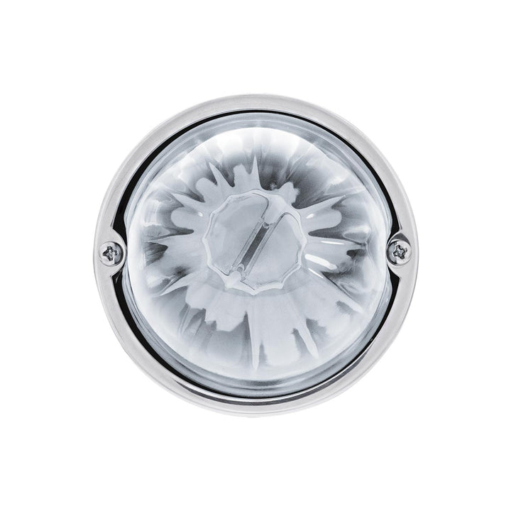 Star-Burst Glass Watermelon Light Flush Mount Kit-Amber LED/Clear Lens