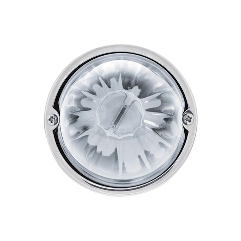 Star-Burst Glass Watermelon Light Flush Mount Kit-Amber LED/Clear Lens
