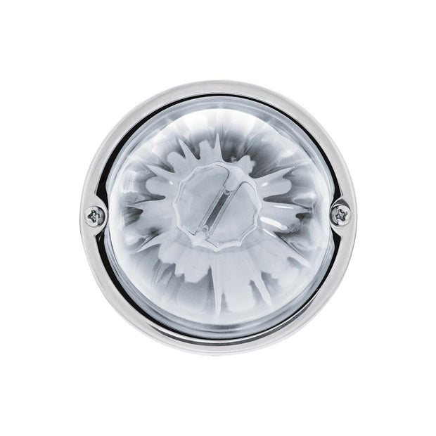 Star-Burst Glass Watermelon Light Flush Mount Kit-Amber LED/Clear Lens