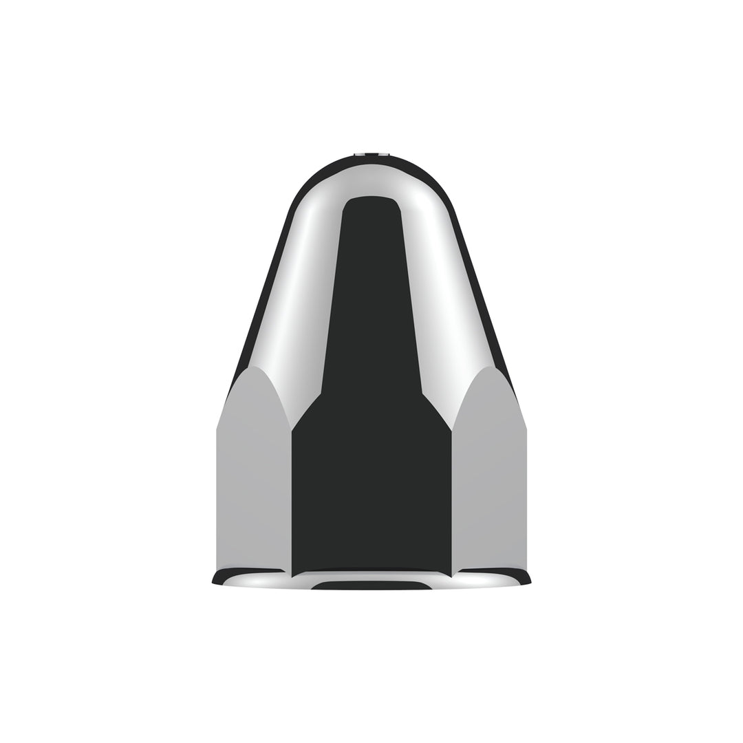 1-1/2" X 2-3/4" Chrome Plastic Bullet Nut Covers - Push-On (Color Box of 20)