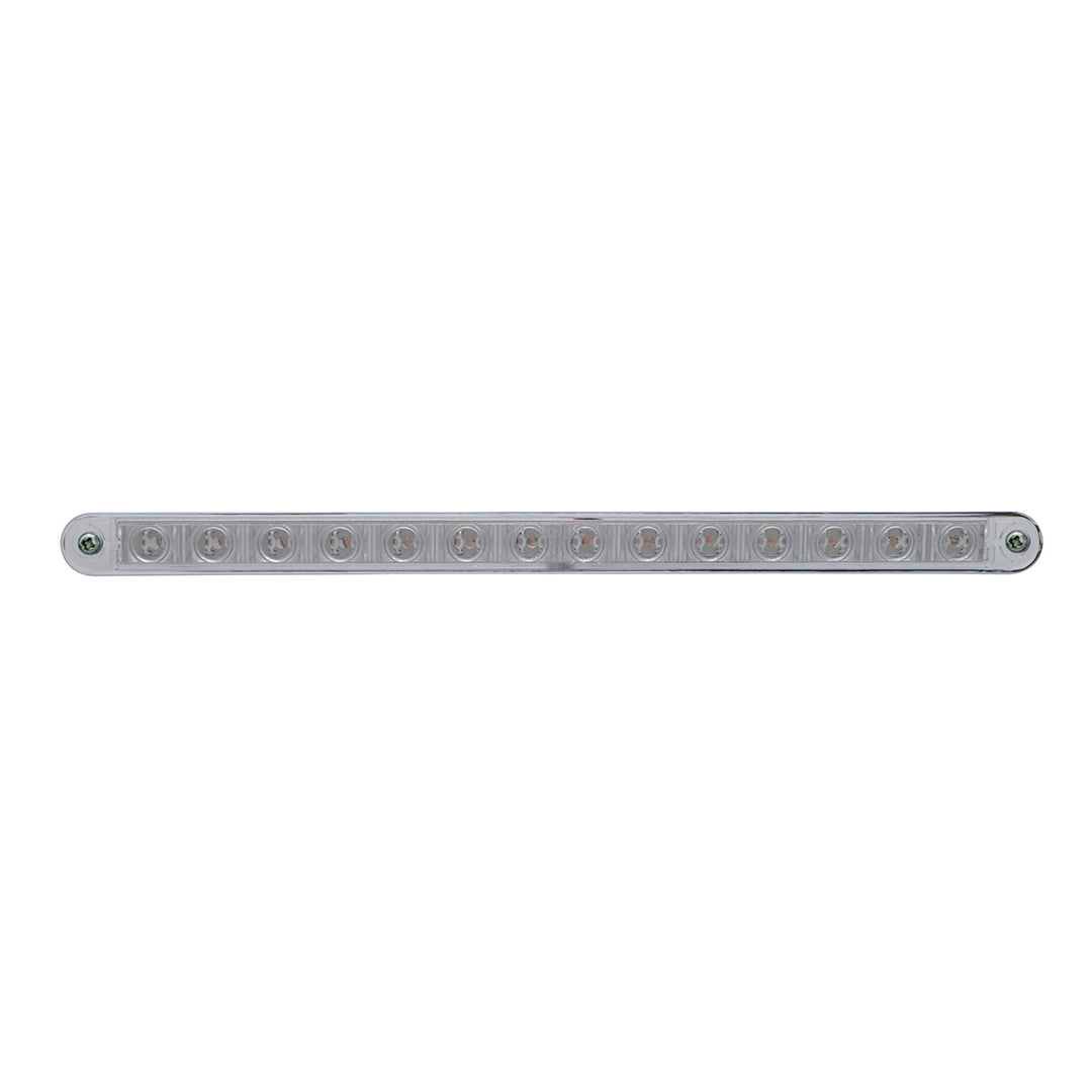 14 LED 12" Sequential Light Bar With Bezel - Amber LED/Clear Lens
