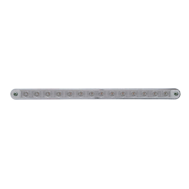 14 LED 12" Sequential Light Bar With Bezel - Amber LED/Clear Lens