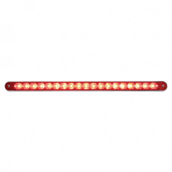 19 LED 12" Reflector Light Bar With Bezel (Stop, Turn &amp; Tail) - Red LED/Red Lens