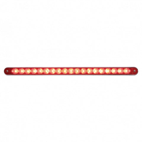 19 LED 12" Reflector Light Bar With Bezel (Stop, Turn & Tail) - Red LED/Red Lens
