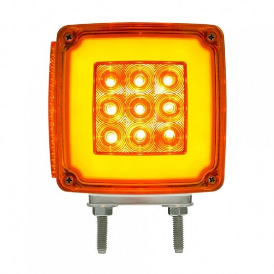 53 LED Double Stud Double Face GloLight With Side Marker (Turn Signal) Passenger - Amber &amp; Red LED/Amber &amp; Red Lens