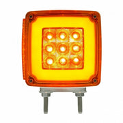 53 LED Double Stud Double Face GloLight With Side Marker (Turn Signal) Passenger - Amber & Red LED/Amber & Red Lens