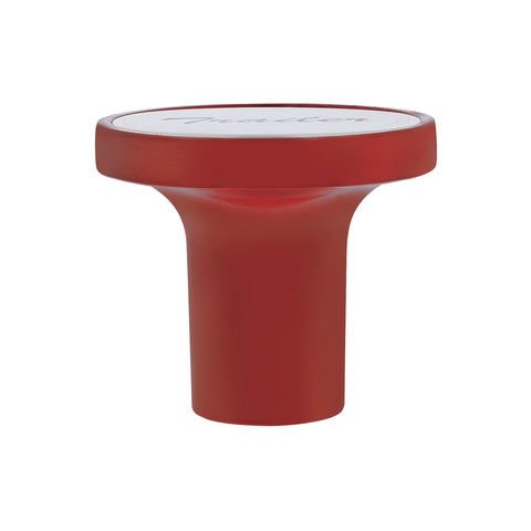 Aluminum Screw-On Air Valve Knob With Stainless Trailer Plaque - Candy Red