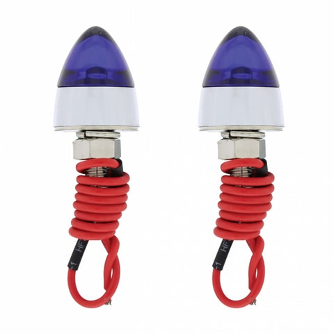 LED Bullet License Plate Fastener - Blue (2-Pack)