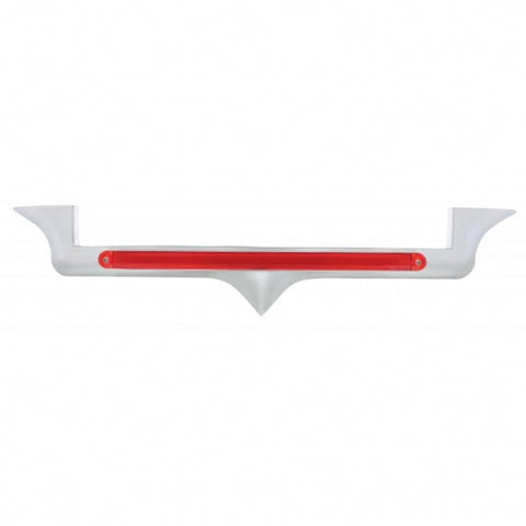 Chrome Hood Emblem Trim With 24 LED GloLight Bar For Kenworth - Red LED/Red Lens