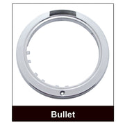 Stainless Bullet Half Moon Headlight 11 LED Bulb & LED Signal - Clear Lens