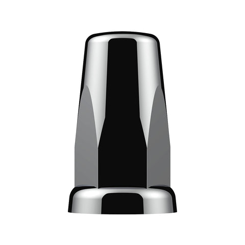 33mm X 3-1/4" Chrome Plastic Tall Nut Covers With Flange - Push-On (Box of 20)