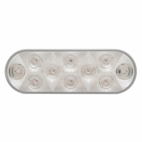 10 LED 6" Oval Utility Light Kit - White LED/Clear Lens