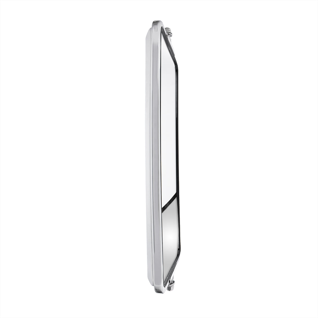 7" X 16" 430 Stainless Steel West Coast Style Mirror With Convex Lower Mirror - Heated
