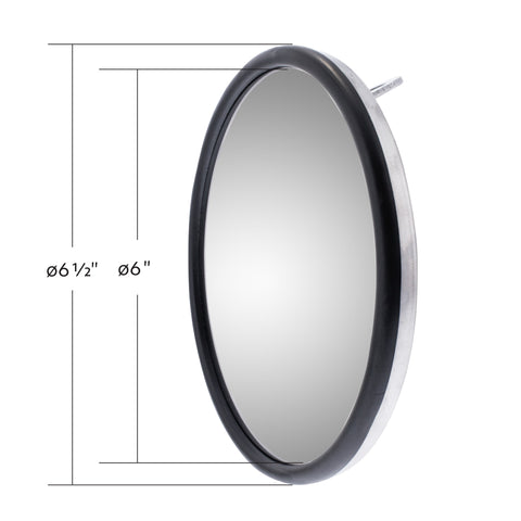6" 430 Stainless Steel 320R Convex Mirror - Centered Mounting Stud